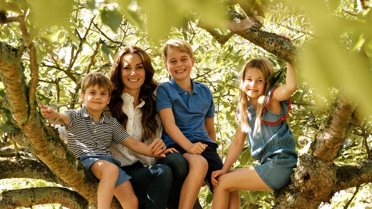 Kate with Prince Louis, Prince George and Princess Charlotte. Picture: Matt Porteous