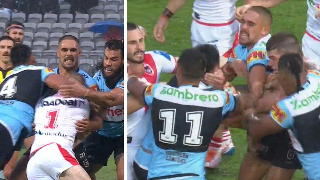 A swinging arm sparked an all-in brawl.