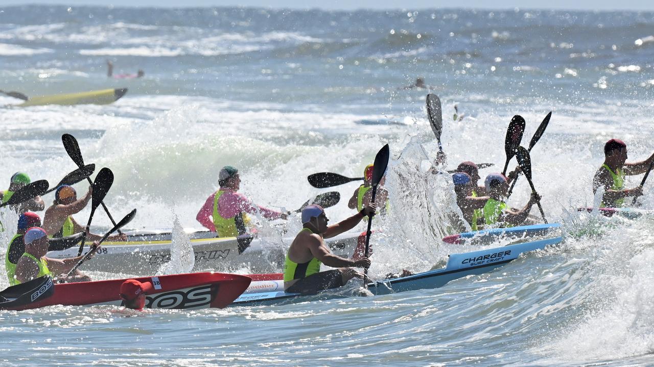 Masters paddlers in action. Pictures: SLSA