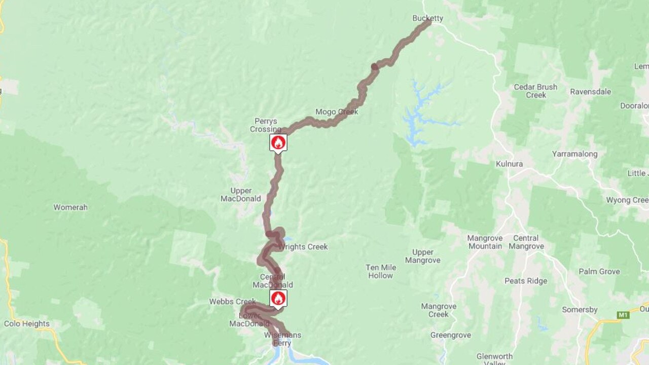 Road closures at Wisemans Ferry. Picture: Live Traffic NSW