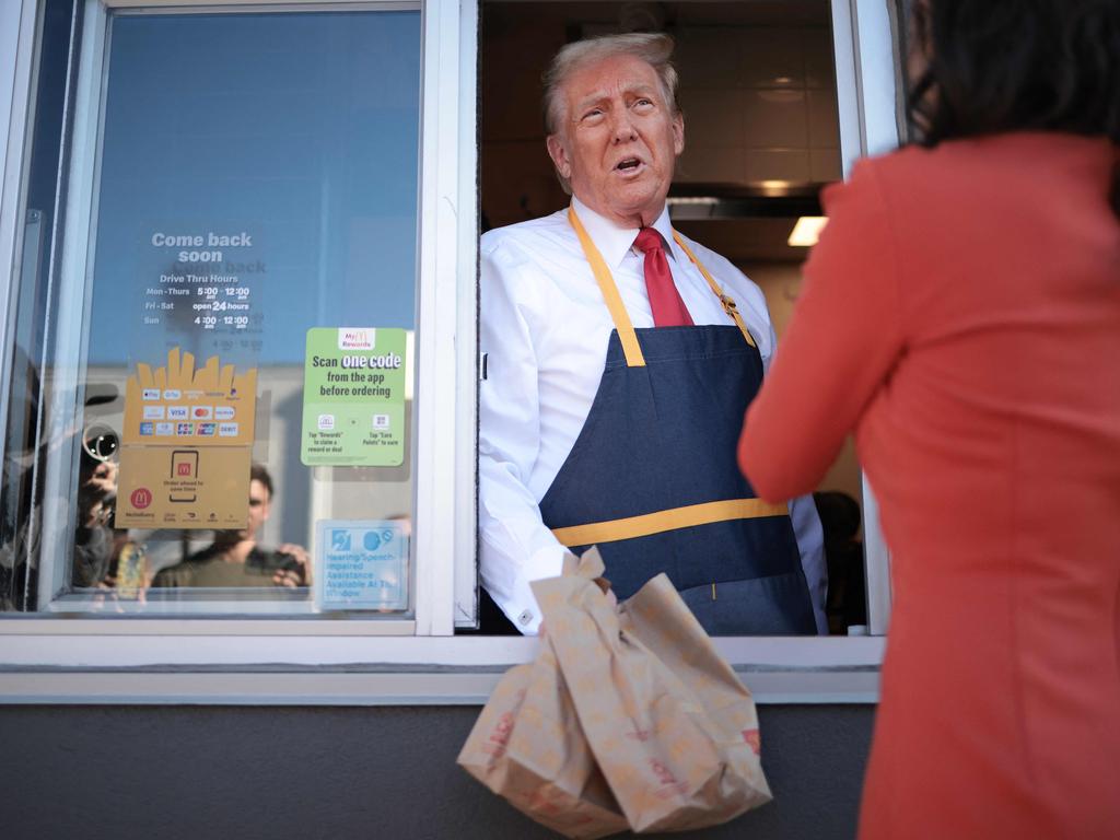 The former president revealed he “loves salt” during his Maccas cameo. Picture: Getty Images via AFP