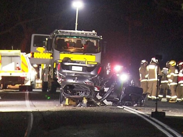 A young driver has died after his car rolled and crashed into a tree near Hahndorf, on December 20. Picture: 7NEWS