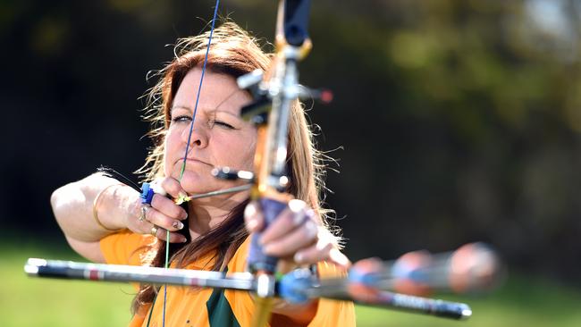 Archer Dawn Nelson-Furnell at Balnarring. Dawn recently shot a world record and is off to Dublin to represent Australia.Picture: Jason SammonTuesday 20 September 2016