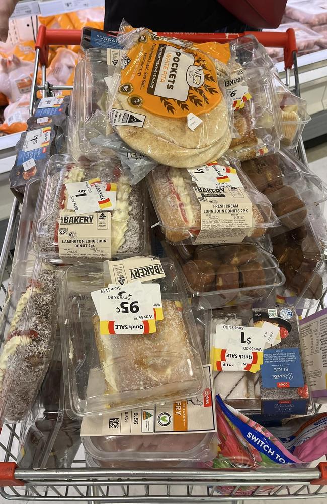 A woman has been slammed over her grocery haul. Picture: Facebook/Markdown Addicts Australia