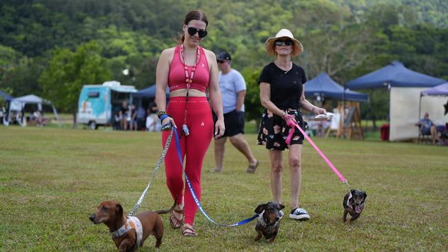 Laura and Ingrid Schoell with Prince, Pokpok and Missy. Picture: Nuno Avendano