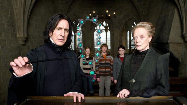 Dame Maggie with the late Alan Rickman in Harry Potter and the Half-Blood Prince.