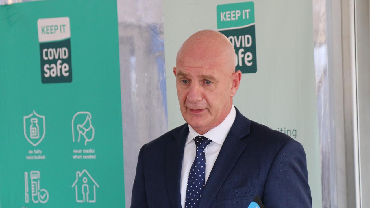 Premier Peter Gutwein speaks to the media at a press briefing at the Executive Building in Hobart on Friday, May 11, 2022.