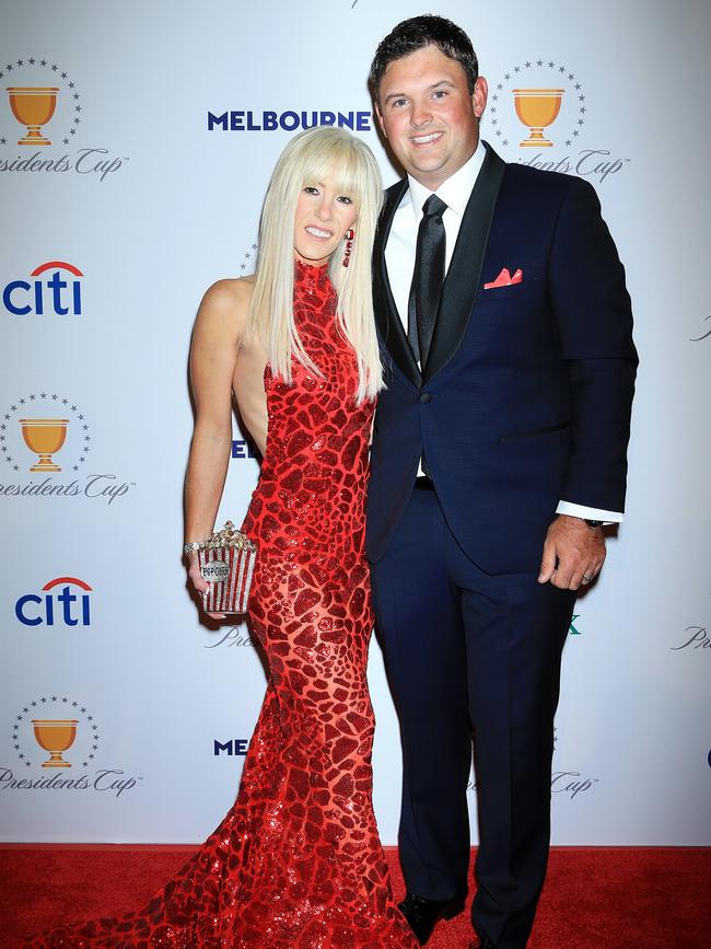 Patrick Reed and wife Justine. Picture: Mark Stewart.