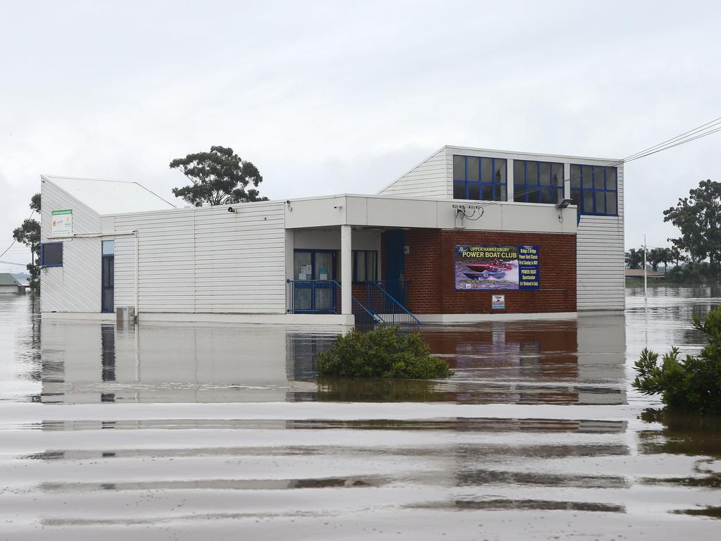 Major flooding in Windsor, Sydney where the bridge has been closed, homes are completely destroyed and seen underwater. Picture: NCA NewsWire / Gaye Gerard