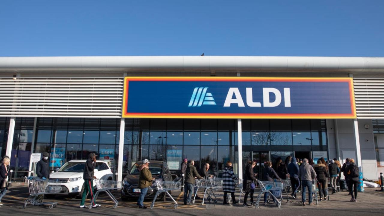 No one queues, like above, to get into Aldi stores in Denmark. (Photo by Dan Kitwood/Getty Images)