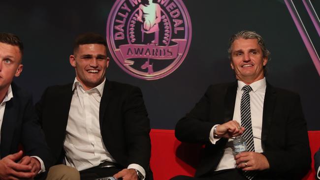 Halfback Nathan Cleary and Penrith coach Ivan are hoping the Panthers go one better this year. Picture: Brett Costello