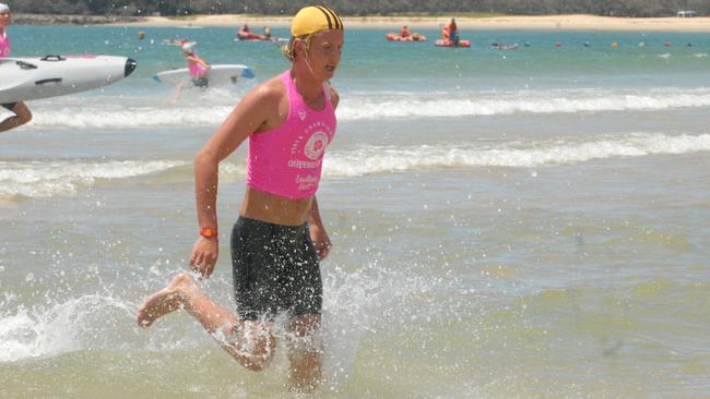 Action from the Queensland Youth Surf Life Saving Championships on February 17.