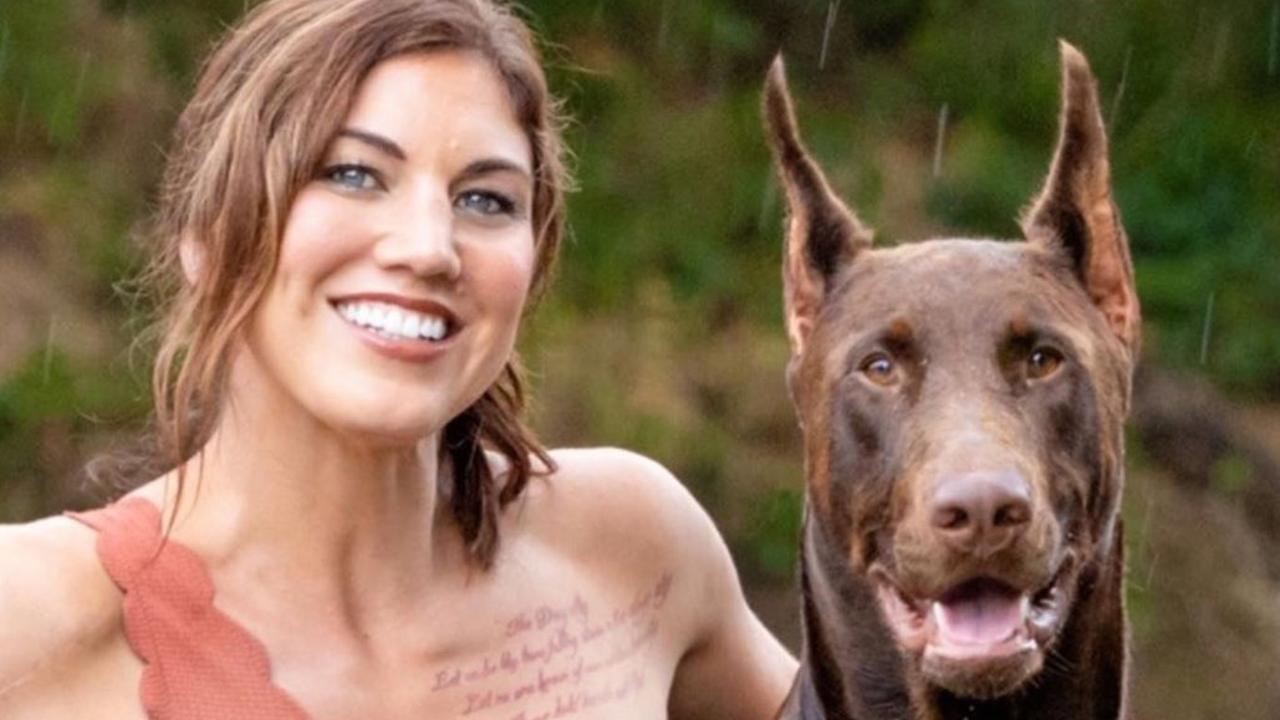 Hope Solo and her dog, Conan.