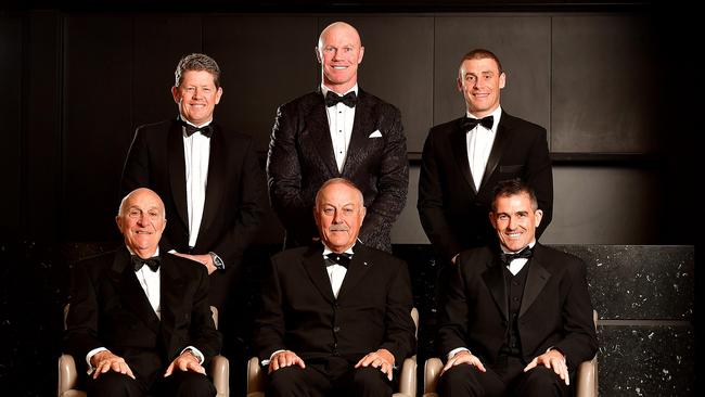 Barry Hall (centre back row) was inducted into the AFL Hall of Fame in 2017. (Pic: Bianca De Marchi)