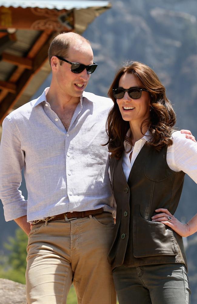 William and Kate at the Tiger's Nest in Bhutan as part of a week-long royal visit. Yep, they really look that good after a trek. Picture: Chris Jackson/Getty Images