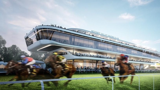 Artists impression of how revamped racecourse The Valley will look in 2024 after a huge redevelopment.