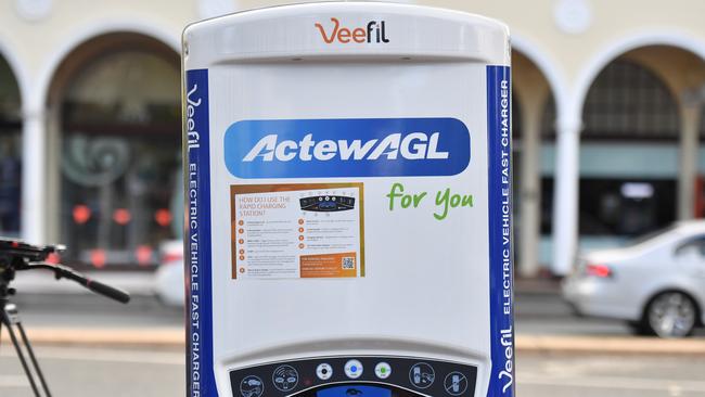 The Actewagl Electric Car Charging Station in Canberra. Picture: Mick Tsikas