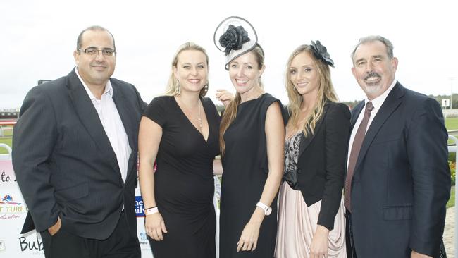 Mark Furler, Sophie Tucker, Carmel Lisec, Nicola Whyte-Moffatt and Grant Ferry in 2012. Picture: Nicola Brander
