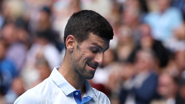 Novak Djokovic seemed lost for answers for large parts of Friday’s match. (Photo by Daniel Pockett/Getty Images)