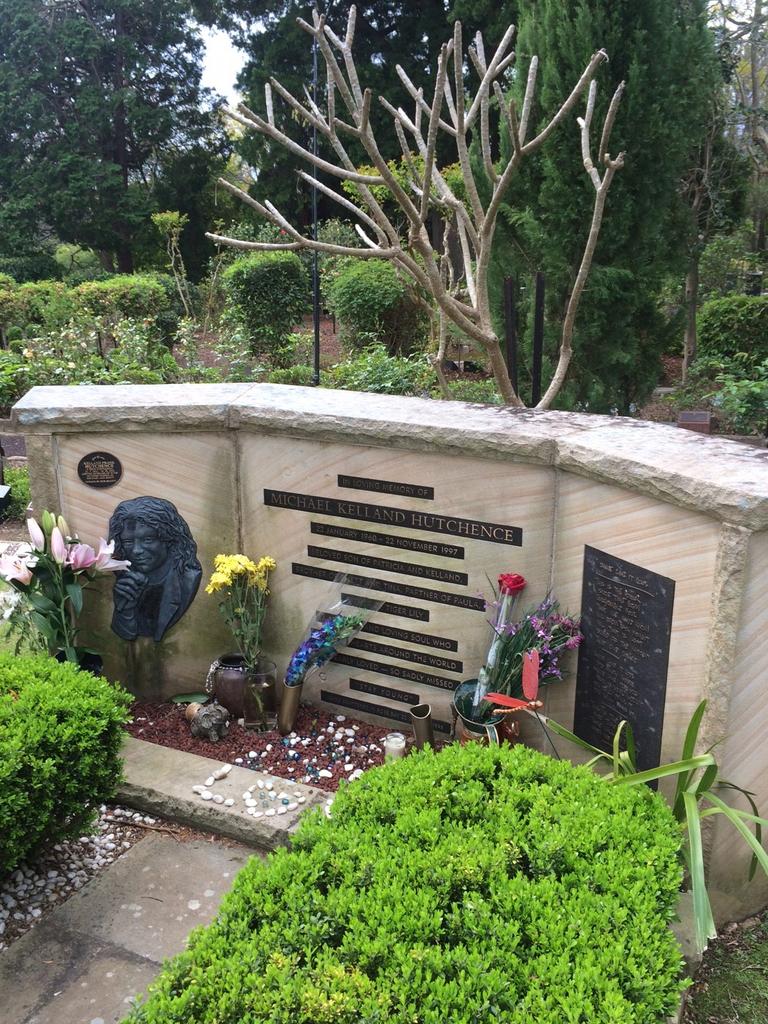 Michael Hutchence memorial at Northern Suburbs Memorial Gardens, North Ryde. Some of the singer’s ashes were scattered at Rose Bay.