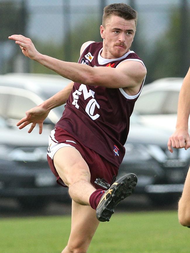 Riley Walker in action for Melton. Picture: Hamish Blair