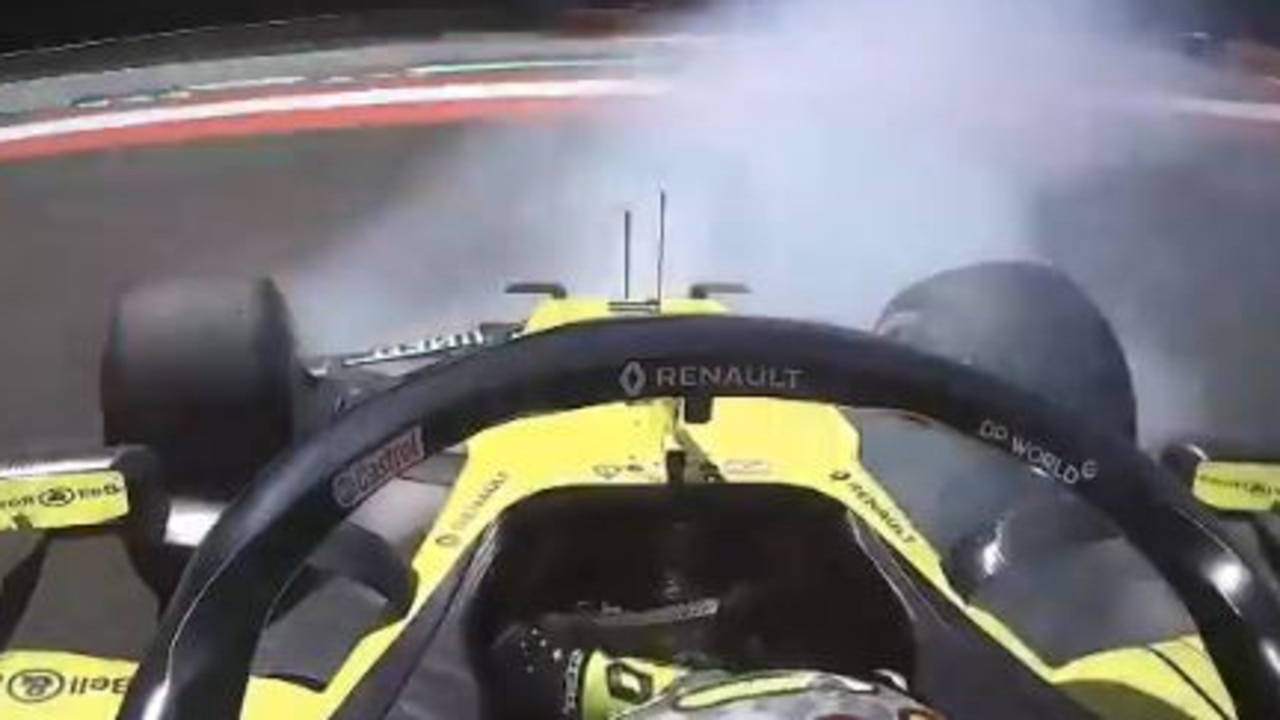 Daniel Ricciardo crash video Styrian Grand Prix, Renault Herald Sun