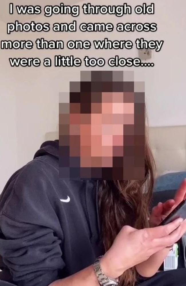 The woman was recently looking back through old family photos and made a shocking discovery. Picture: TikTok