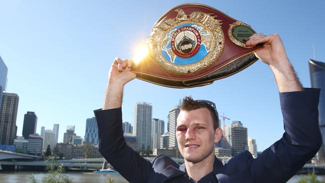 Jeff Horn with his WBO World Welterweight belt. Photo: Getty Images