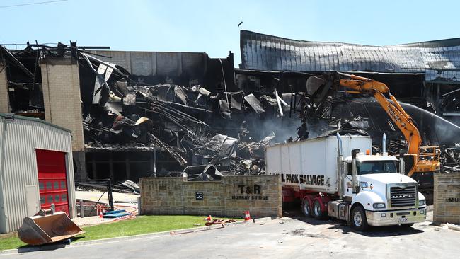 The clean up at Thomas Foods International Murray Bridge abattoir. Picture: Tait Schmaal