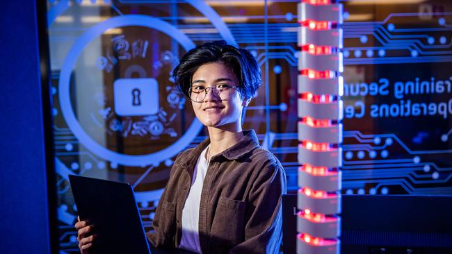 TAFE SA student Maria Baylon is studying cyber security. Picture: Tom Huntley