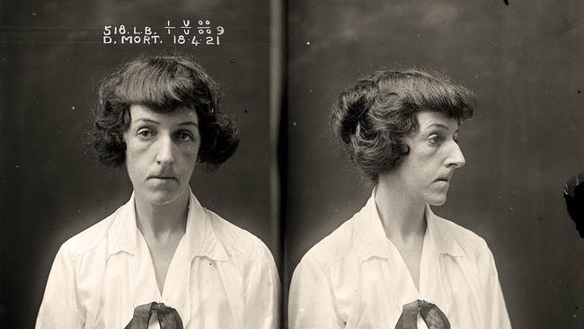 A 1921 Mug shot of Dorothy Mort, who was in Long Bay for murdering former lover Dr Claude Tozer in 1920. Picture: Historic Houses