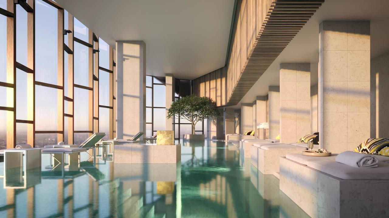 The pool inside the Ritz-Carlton in Melbourne, tipped to open next month.