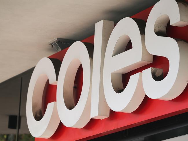 SYDNEY, AUSTRALIA -  Newswire Photos MARCH 14 2023 - A general view of a Coles supermarket sign in Sydney as the Cost of living continues to rise. Picture: NCA Newswire / Gaye Gerard.