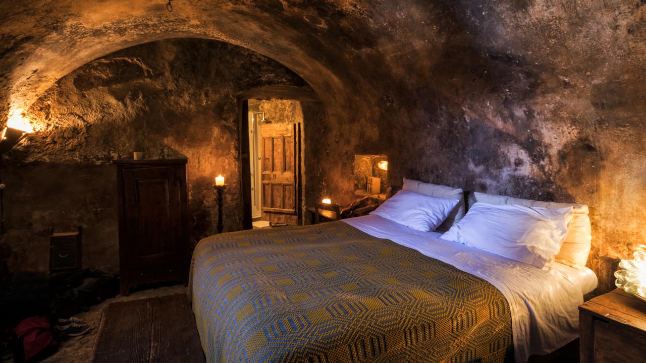 A cave-like room at a local hotel in the Italian town.