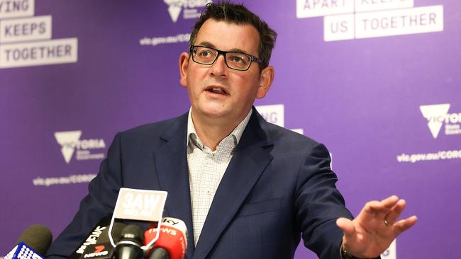 Victorian Premier Daniel Andrews: ‘We know there is no choice but to do that damage. There is no play book when it comes to a pandemic.’ Picture: NCA NewsWire/Ian Currie