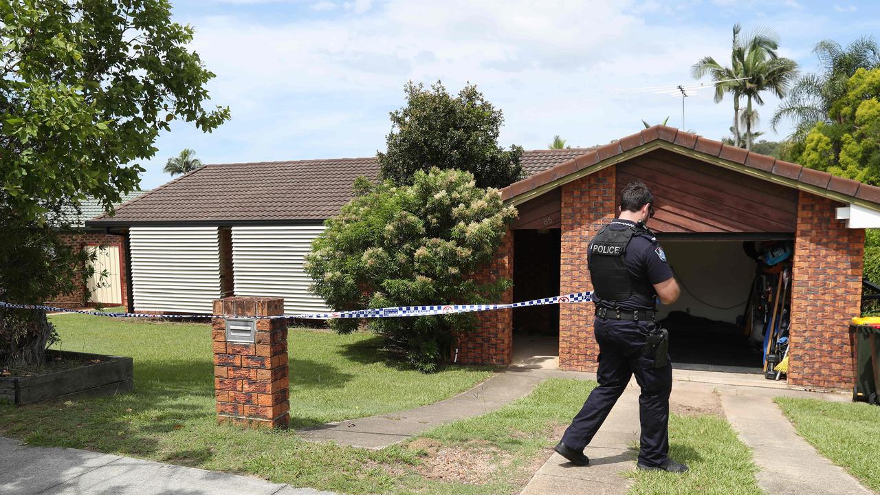 Police cordon off the family home. Picture: Liam Kidston