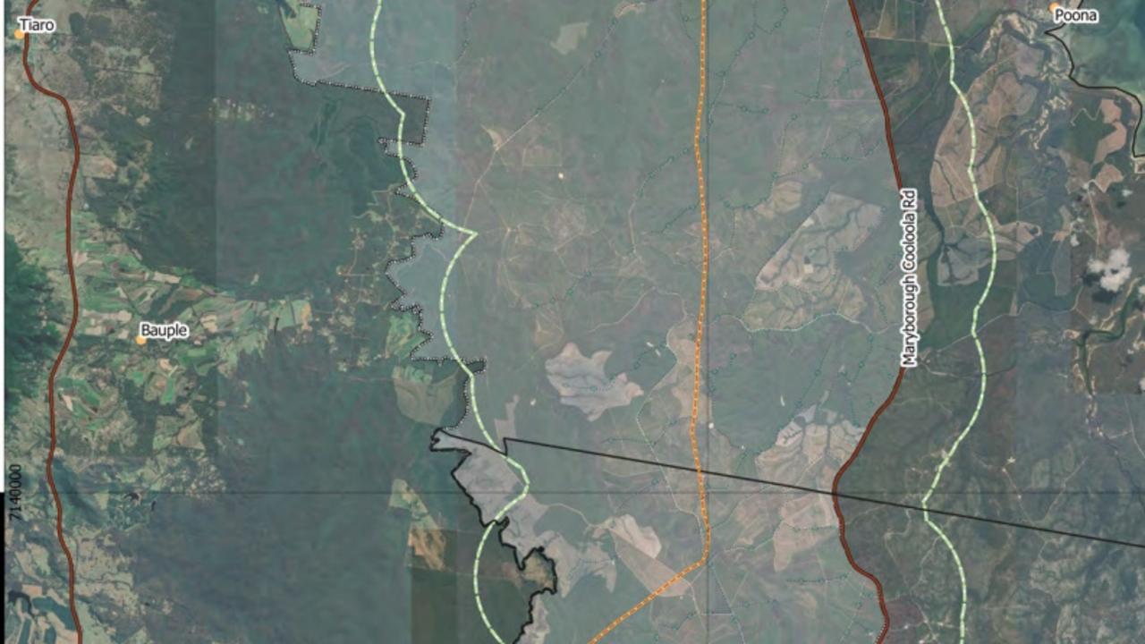 Map of proposed Toolara forest wind farm