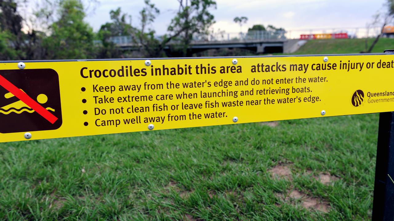 Crocodile warning at the Lamington Bridge. Crocodile warning signs across the Fraser Coast and in Tin Can Bay have been removed after surveys recently completed did not detect the reptiles in the region. Photo: Valerie Horton/ Fraser Coast Chronicle.