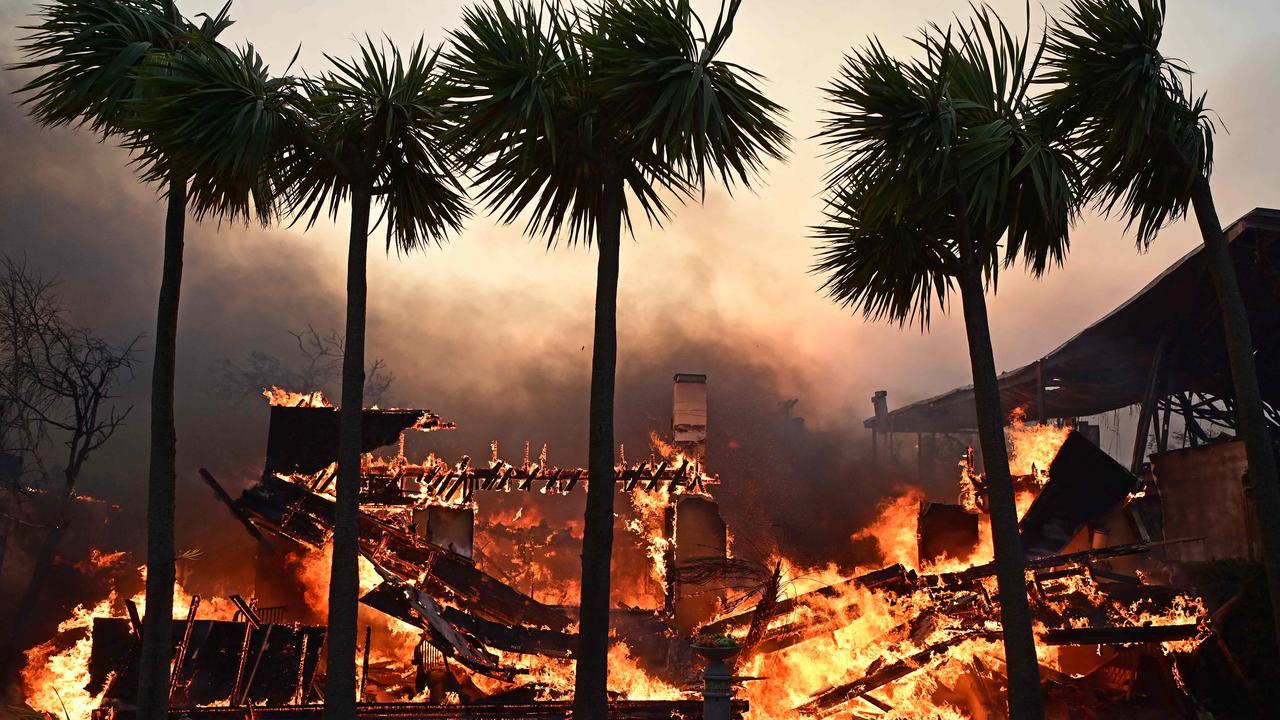 A home burns during the Palisades Fire. Picture: Agustin Paullier/AFP