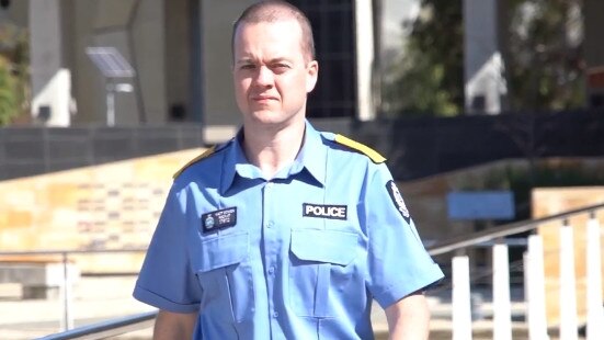 Geoffrey Bowen's son Matt has graduated the WA police academy. Picture: WA Police