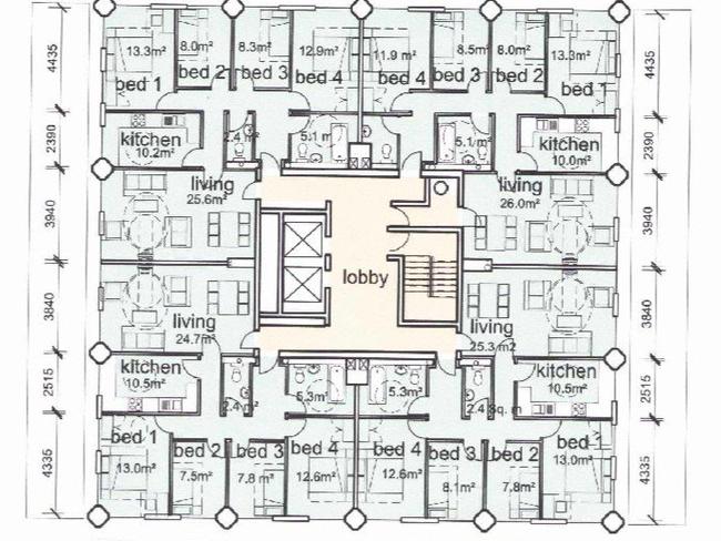 Planning documents for Grenfell Tower show how tightly apartments were packed in. Picture: Royal Borough of Kensington and Chelsea/Supplied