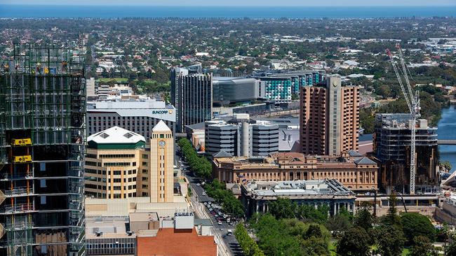 The view down North Terrace.