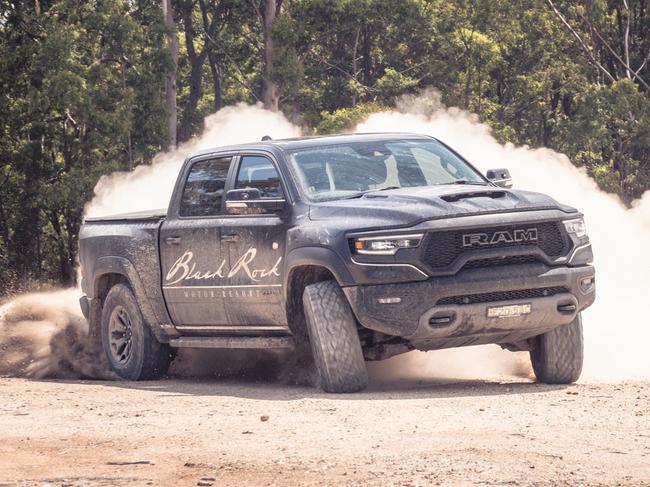 RAM TRX ute at the Black Rock Motor Resort site. Picture: Thomas Wielecki