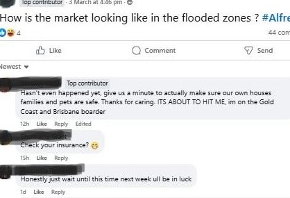 investor interest in what happens to the Queensland property market after Alfred is high.