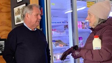 Former Melbourne Lord Mayor Robert Doyle was pictured in Anglesea on Sunday on an ‘access visit’ to see his son.