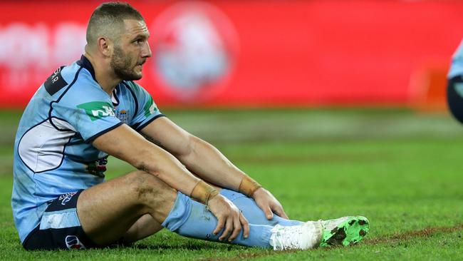 NSW's Robbie Farah looks dejected following the Origin loss.