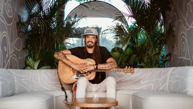 Michael Franti always packs chocolates to give flight crew as he boards a plane.