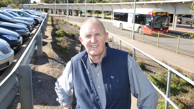 Tea Tree Gully Mayor Kevin Knight at the Tea Tree Plaza O-Bahn interchange.