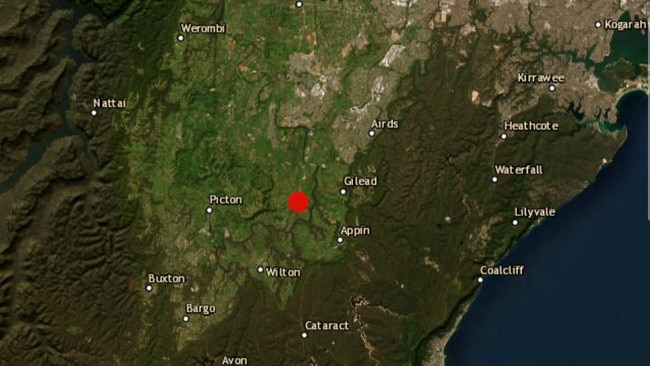 A 3.1 magnitude earthquake has been recorded in Appin. Picture: Geoscience Australia