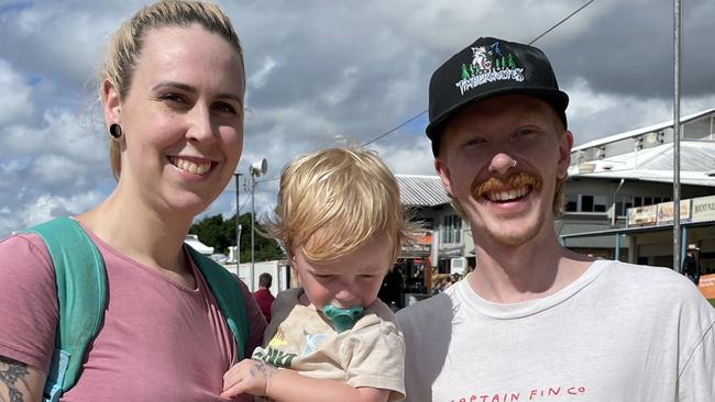 L-R: Kiera, Callum and kid at the Gympie Show 2025.